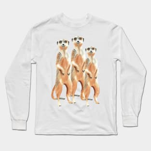 Cute Meerkats on the lookout Long Sleeve T-Shirt